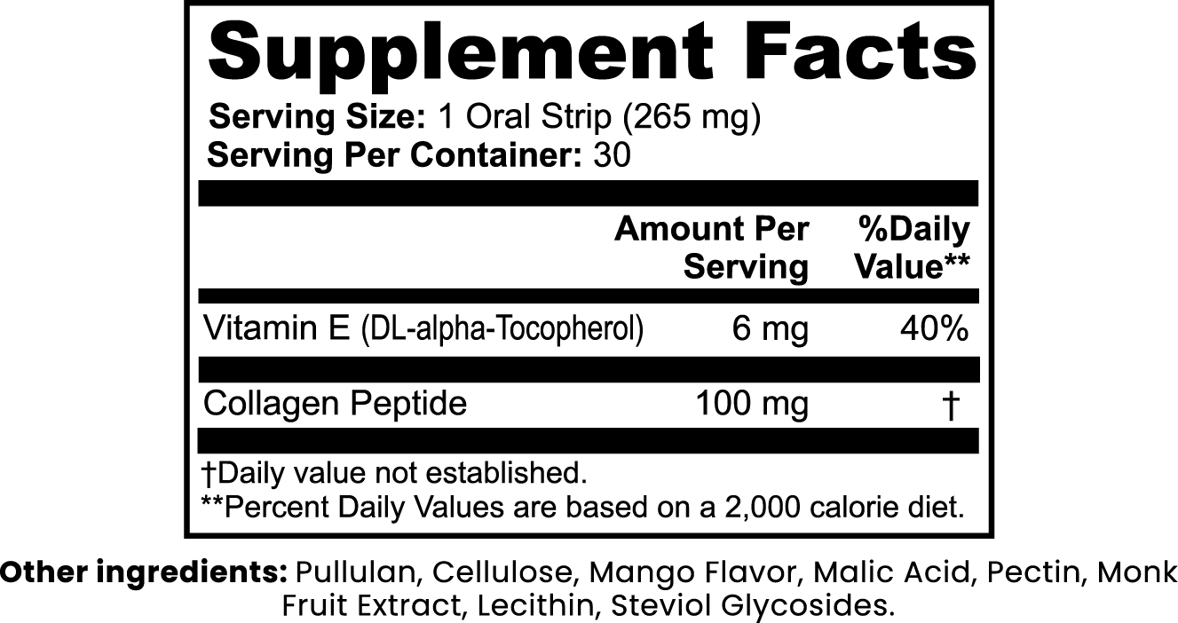 Melt Lab: 30 Beauty + Collagen Strips, Healthy Skin